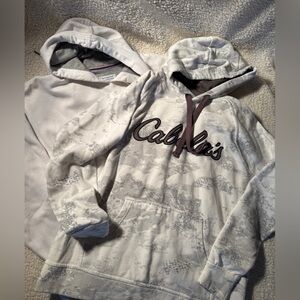 Cabela's White and Gray Camouflage & Champion White Hoodie. Large